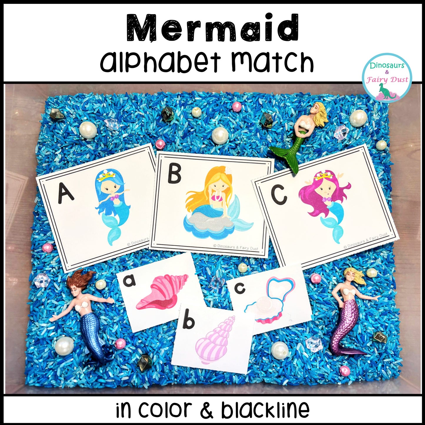 Mermaid Alphabet Match Activity Cards