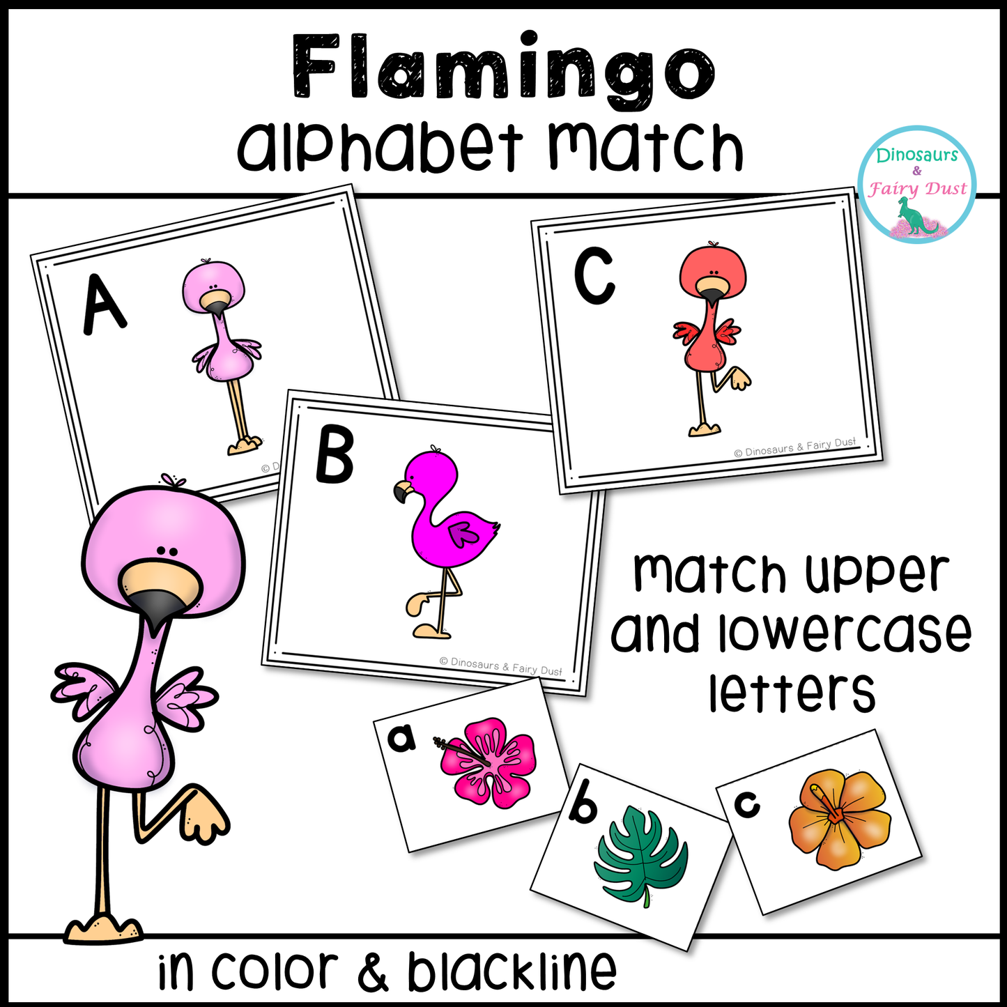 Flamingo Alphabet Match Activity Cards
