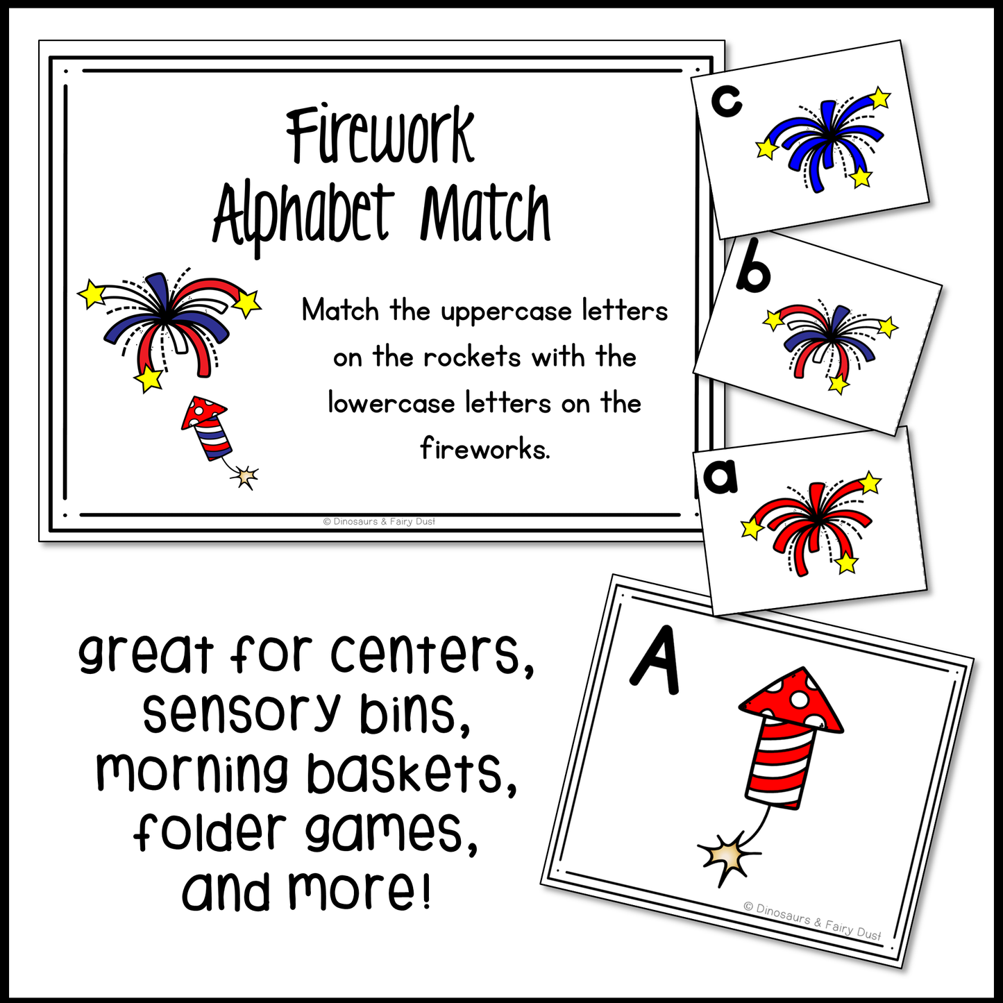 Independence Day Alphabet Match Activity Cards