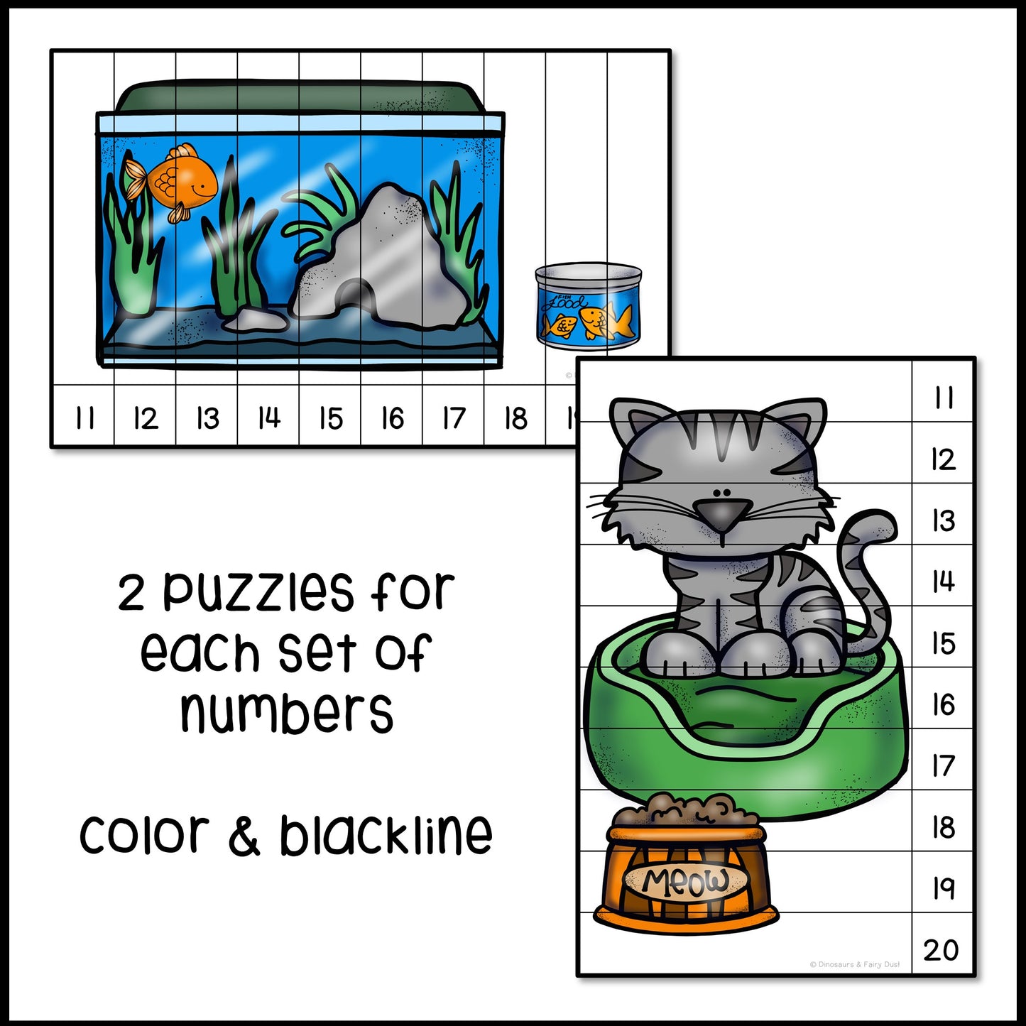Pets Skip Counting Picture Puzzles