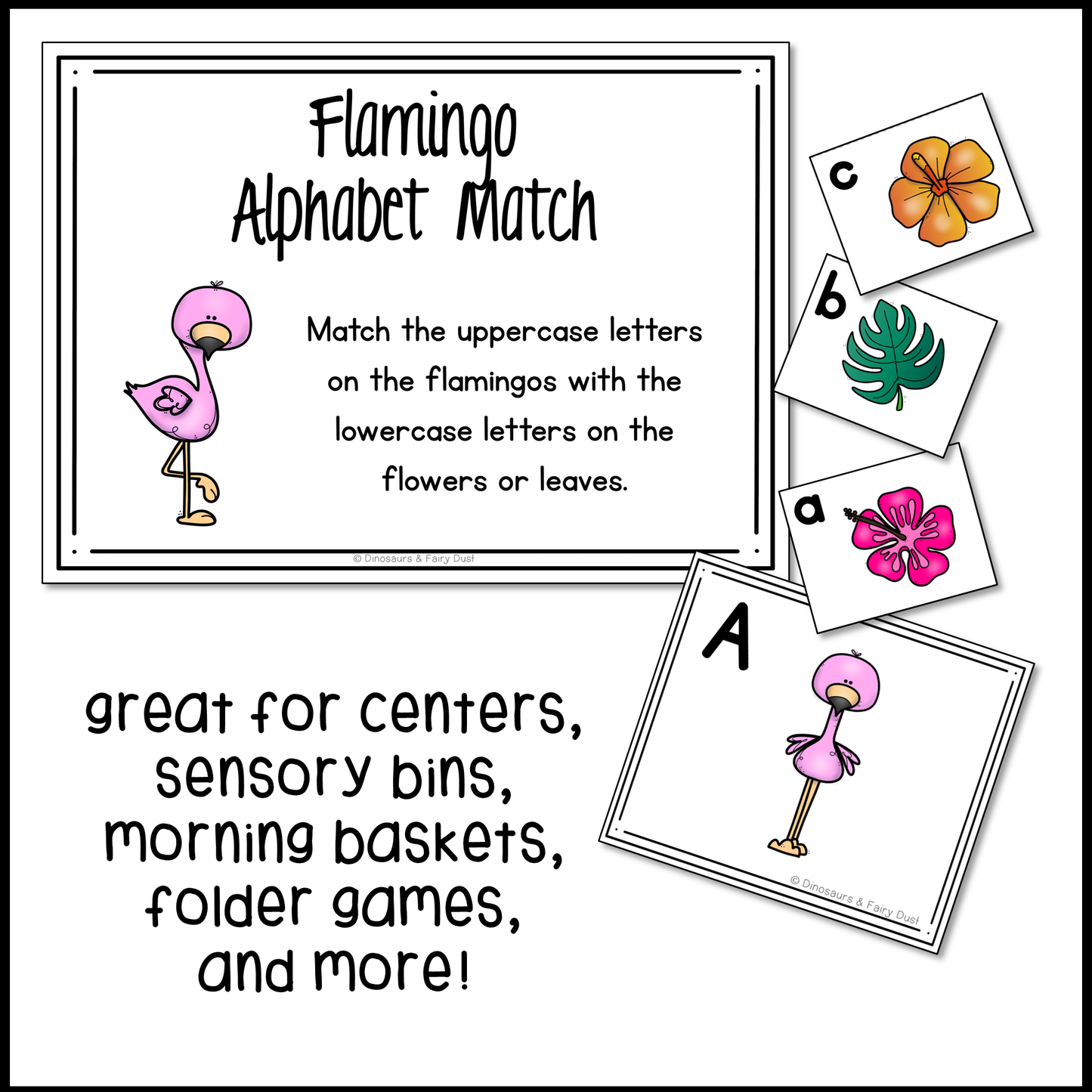 Flamingo Alphabet Match Activity Cards