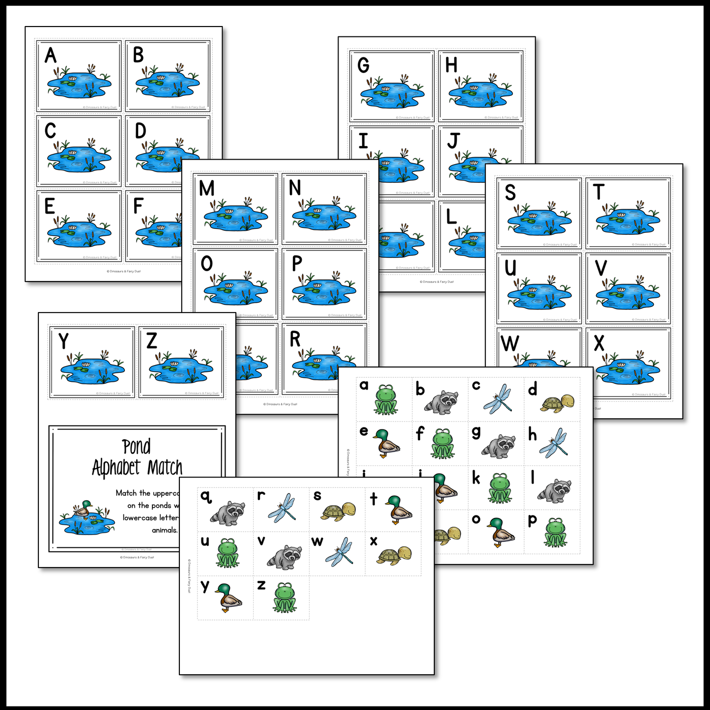 Pond Alphabet Match Activity Cards
