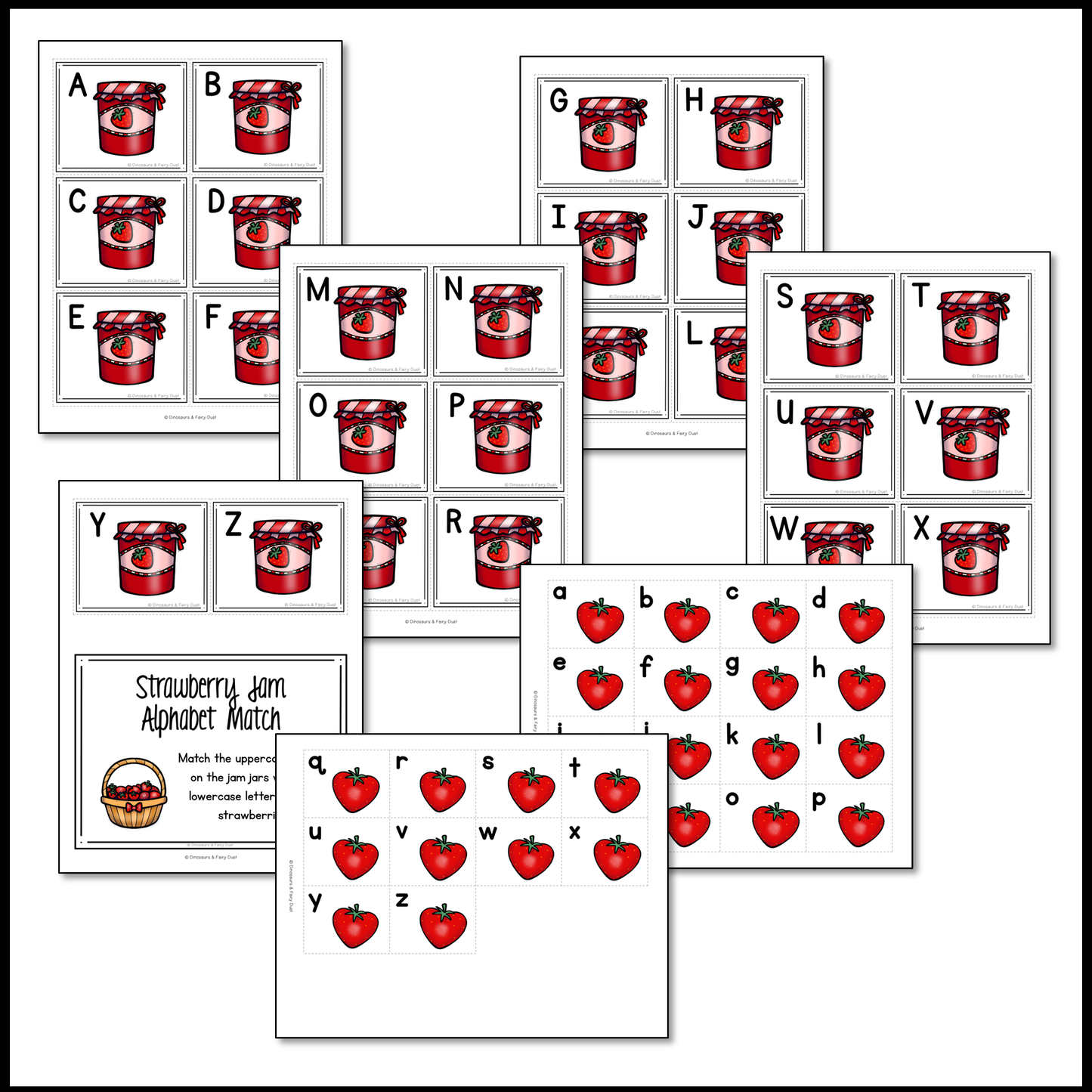 Strawberry Jam Alphabet Match Activity Cards
