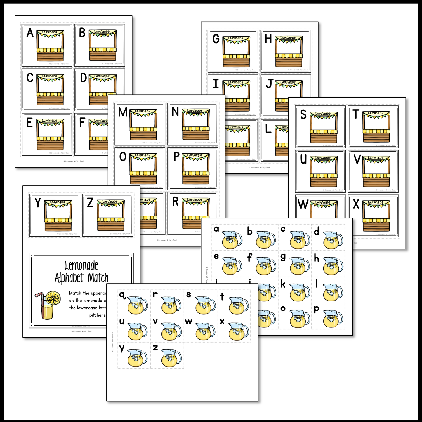 Lemonade Alphabet Match Activity Cards