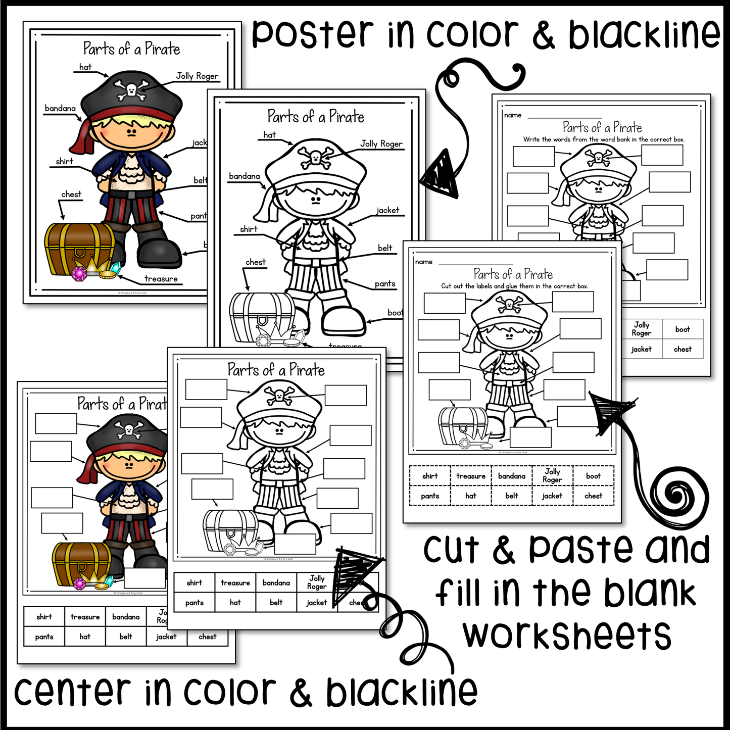 Parts of a Pirate Labeling Activity