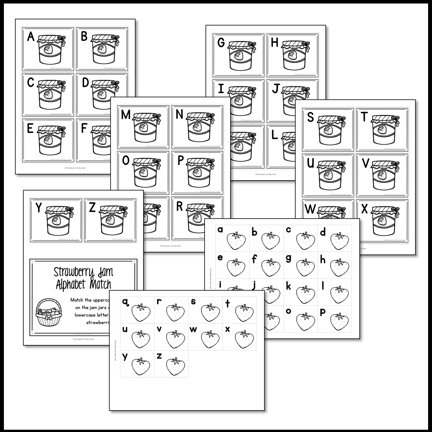 Strawberry Jam Alphabet Match Activity Cards