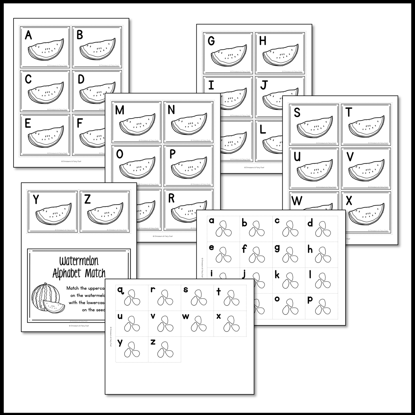 Watermelon Alphabet Match Activity Cards