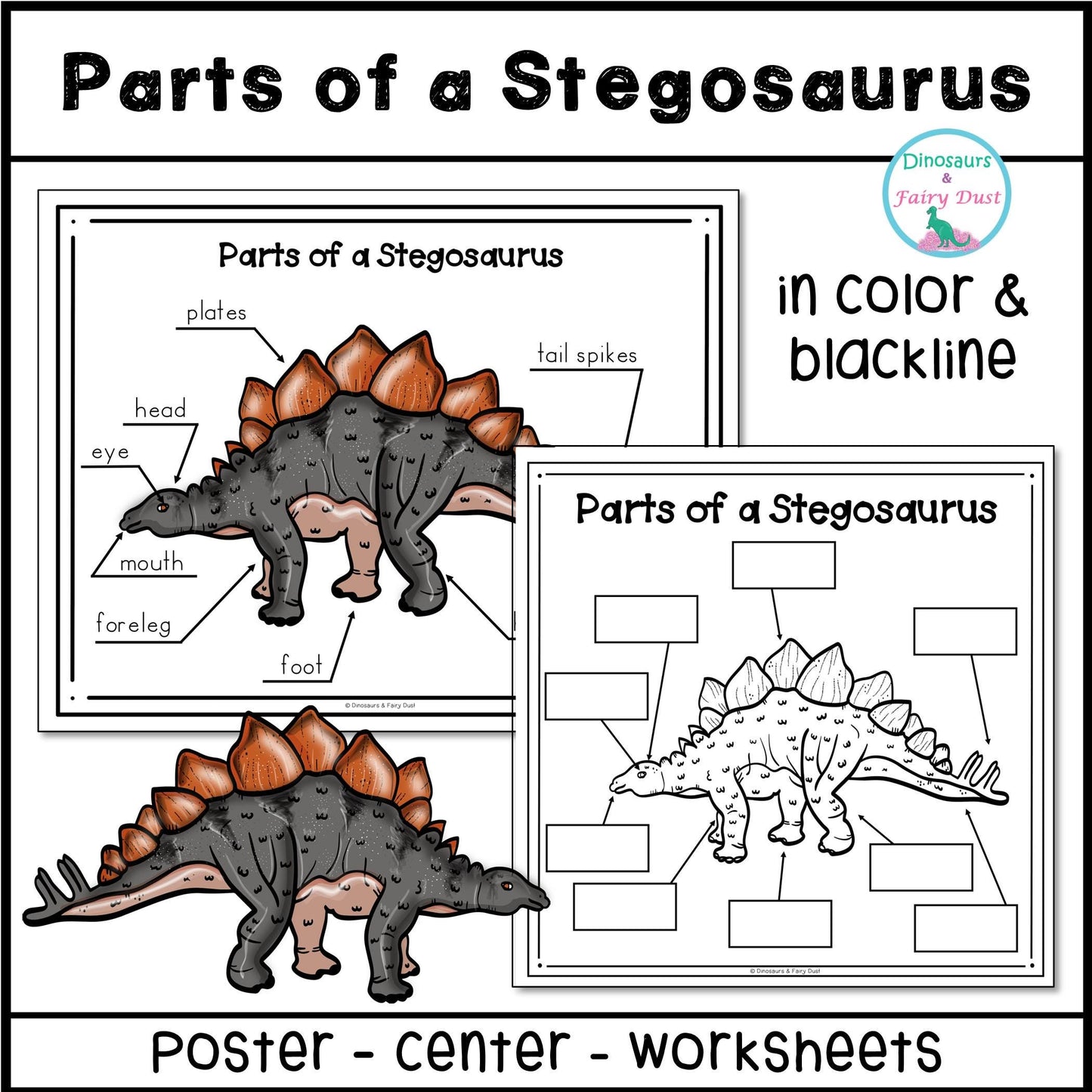 Parts of a Stegosaurus Labeling Activity