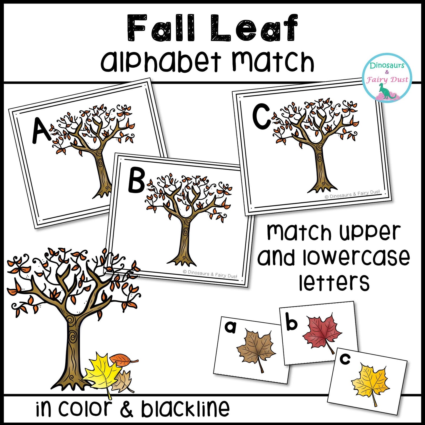 Fall Leaf Alphabet Match Activity Cards