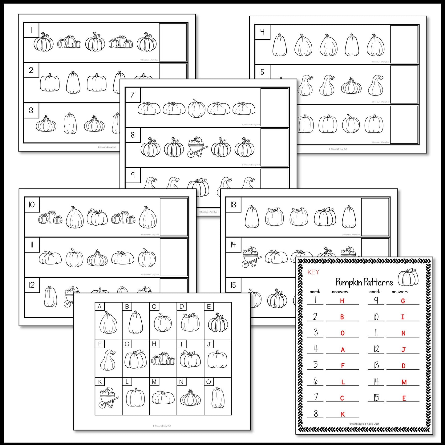 Fall Pumpkin Pattern Cards