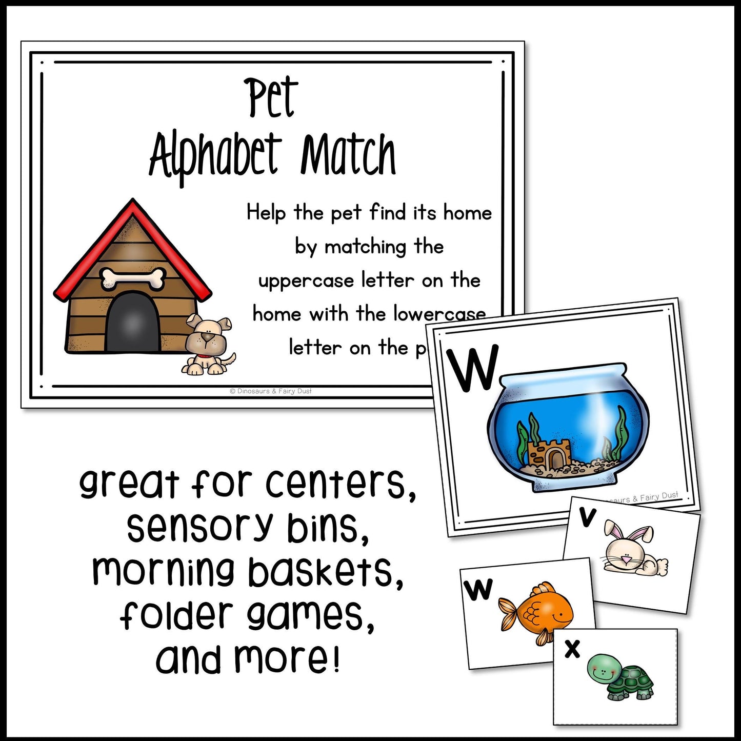 Pet Alphabet Match Activity Cards