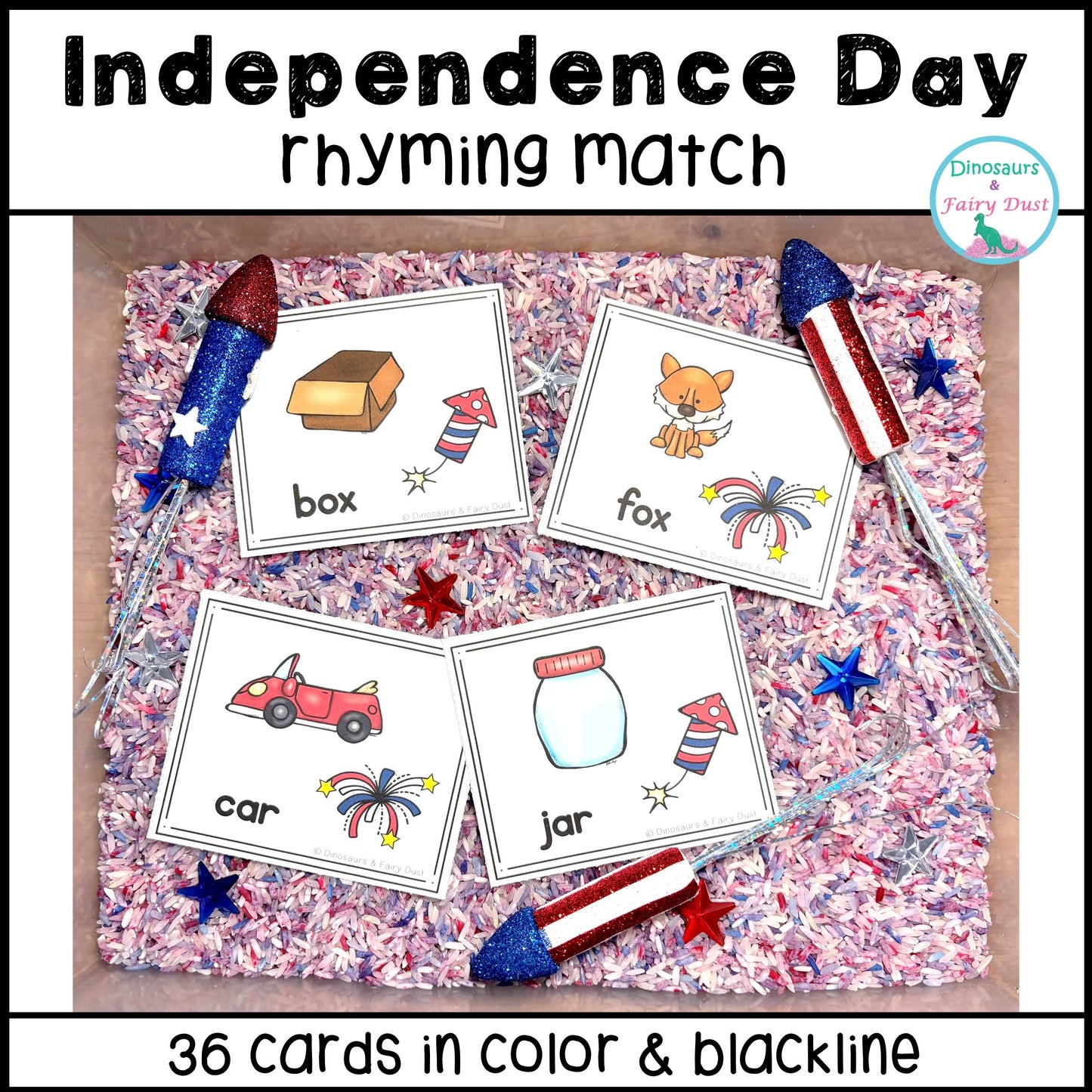 Independence Day Rhyming Match Activity Cards