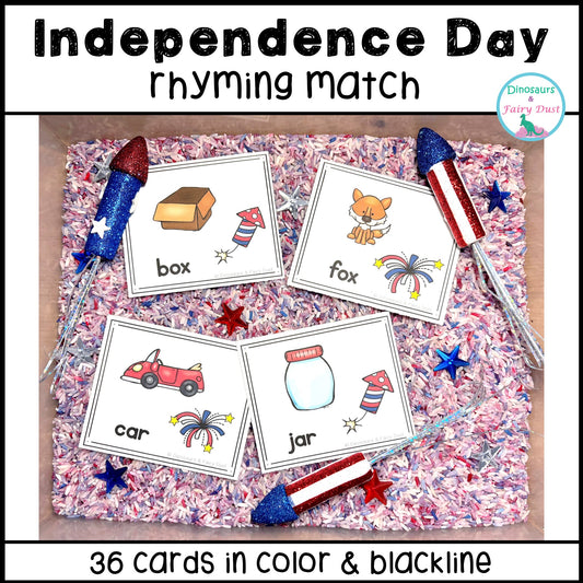 Independence Day Rhyming Match Activity Cards