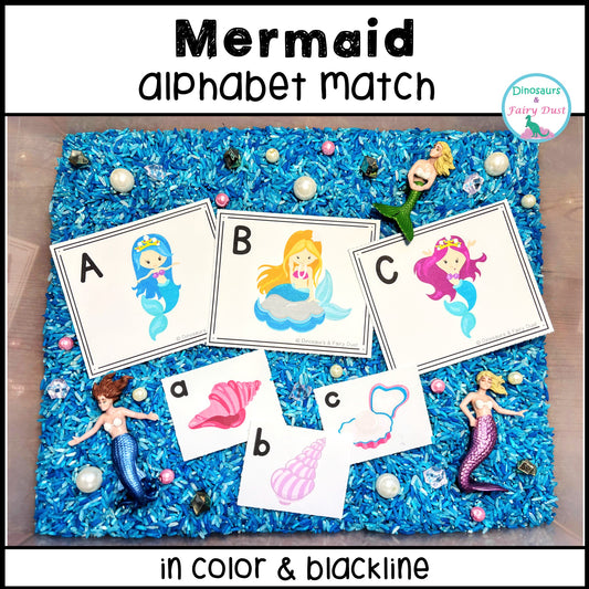 Mermaid Alphabet Match Activity Cards
