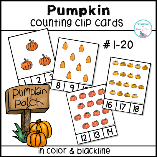 Pumpkin Counting Clip Cards
