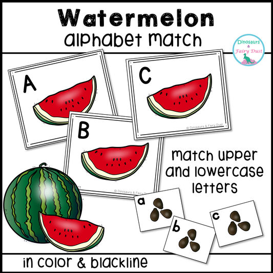 Watermelon Alphabet Match Activity Cards