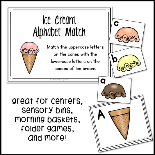 Ice Cream Alphabet Match Activity Cards (Copy)