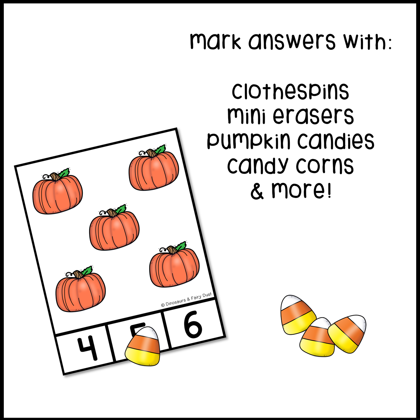 Pumpkin Counting Clip Cards