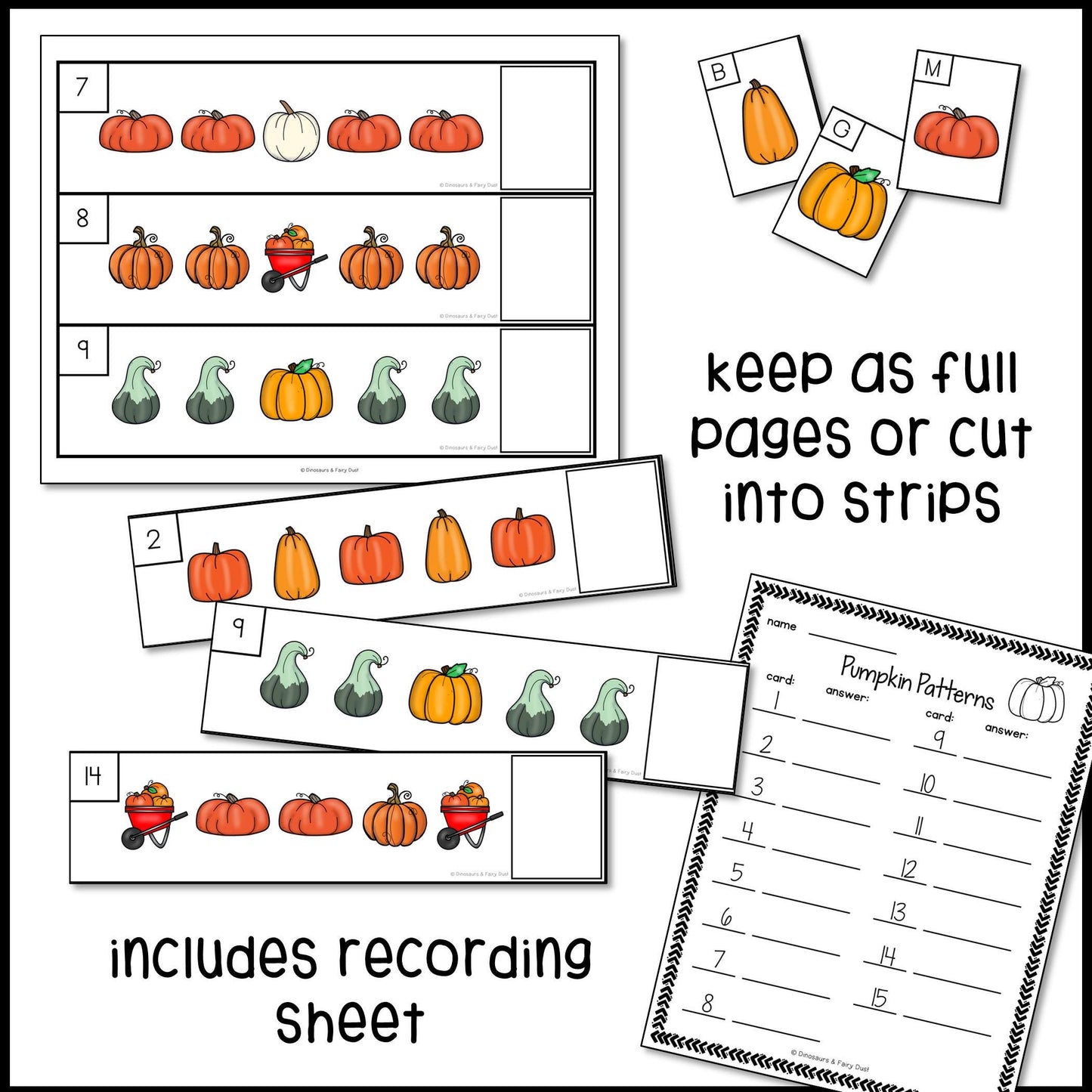 Fall Pumpkin Pattern Cards