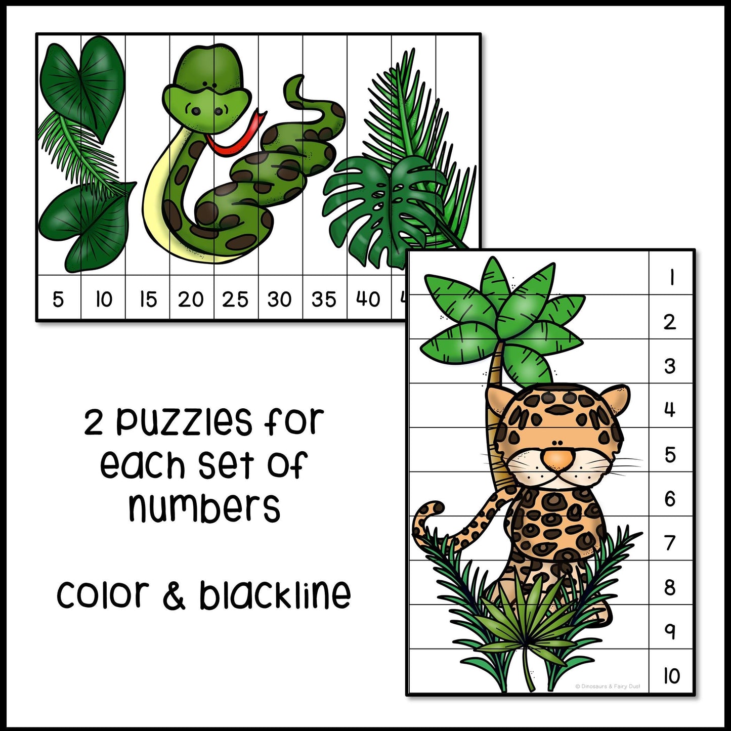 Rainforest Skip Counting Picture Puzzles