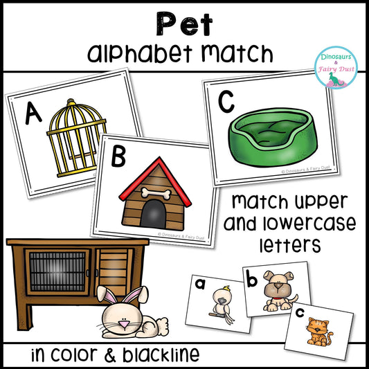 Pet Alphabet Match Activity Cards
