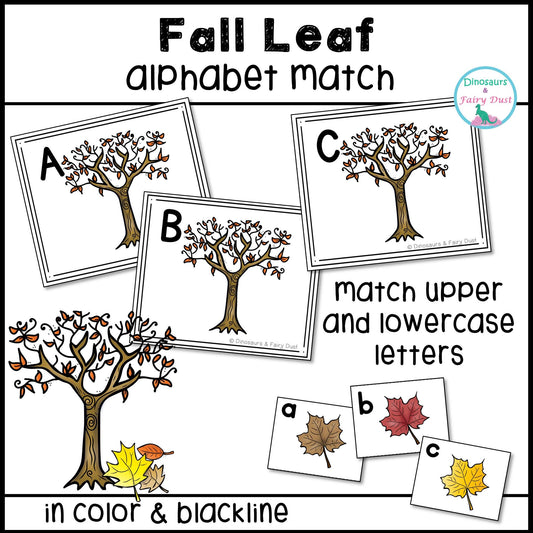 Fall Leaf Alphabet Match Activity Cards