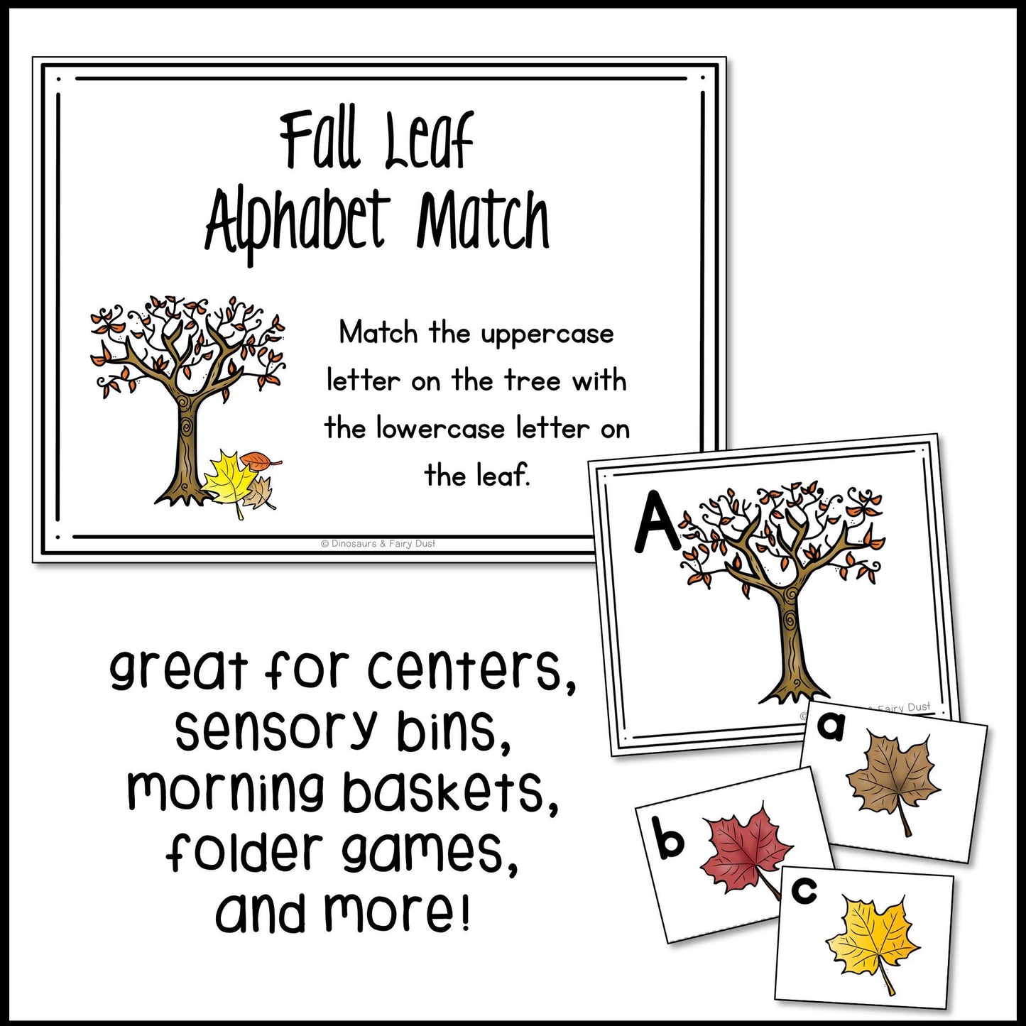 Fall Leaf Alphabet Match Activity Cards