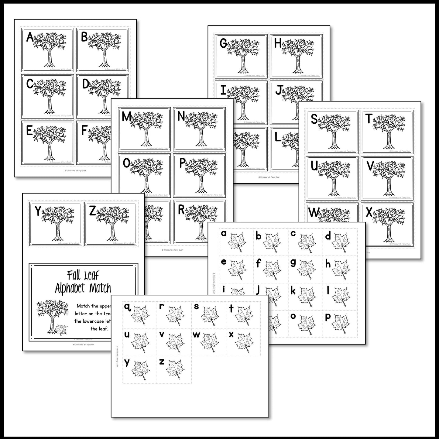Fall Leaf Alphabet Match Activity Cards