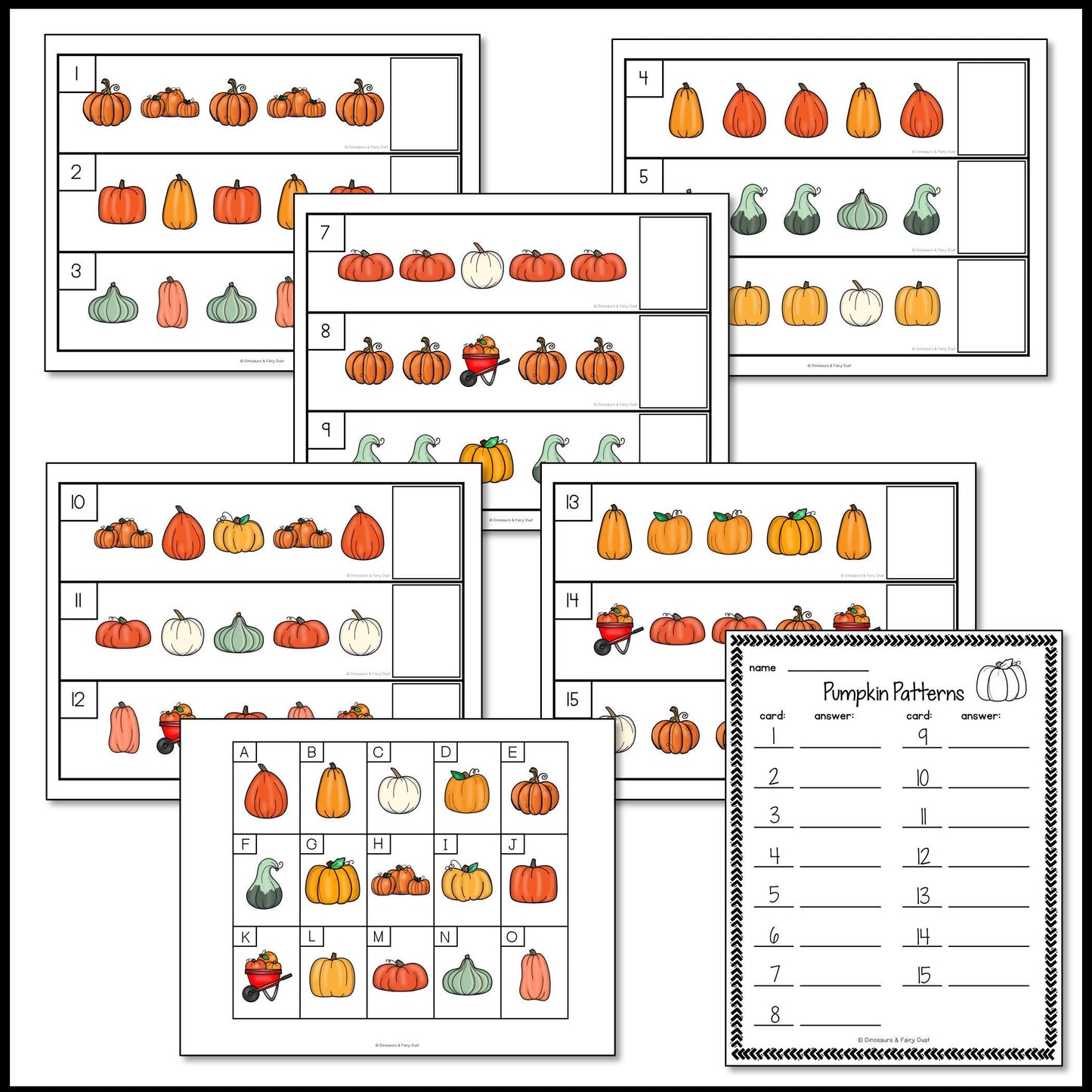 Fall Pumpkin Pattern Cards
