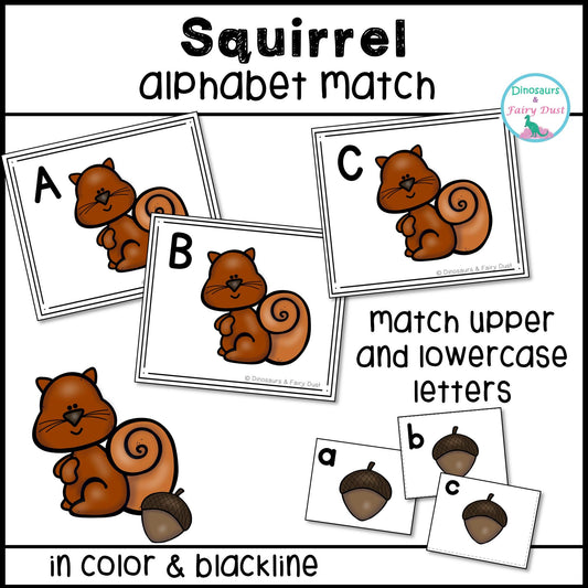 Squirrel Alphabet Match Activity Cards