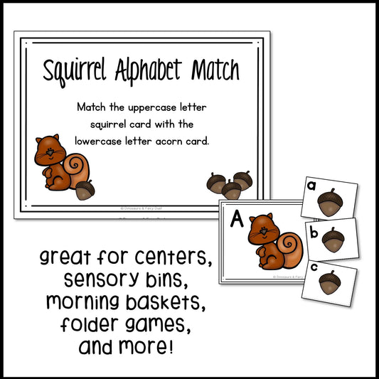 Squirrel Alphabet Match Activity Cards