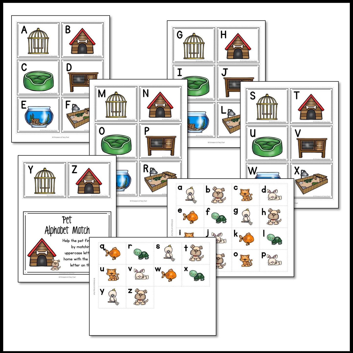 Pet Alphabet Match Activity Cards